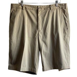 Nike Men's Size 36 Golf Shorts Flat Front Tan/Khaki Dri-Fit Technology Pockets